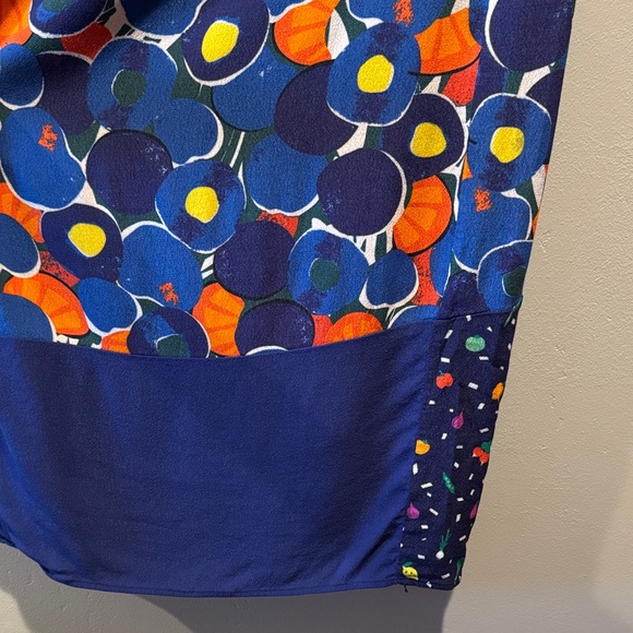 Staud Abstract Fruits and Veggie Blue Midi Knee Length Zip Back Colorful Skirt - Picture 5 of 16